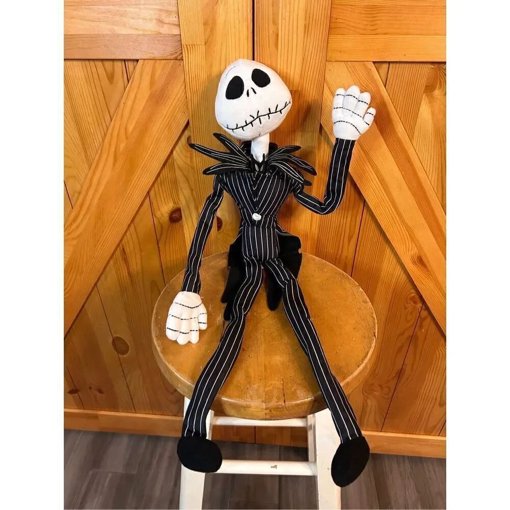 NIGHTMARE BEFORE CHRISTMAS Jack Skellington 26" Bendy Plush POSEABLE Disney (427